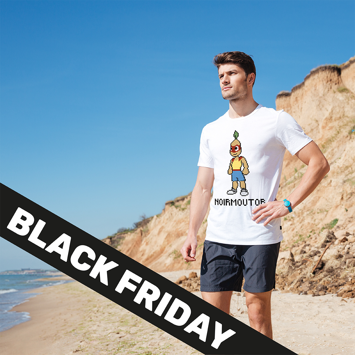 T-shirt unisexe "Noirmoutor pixel"